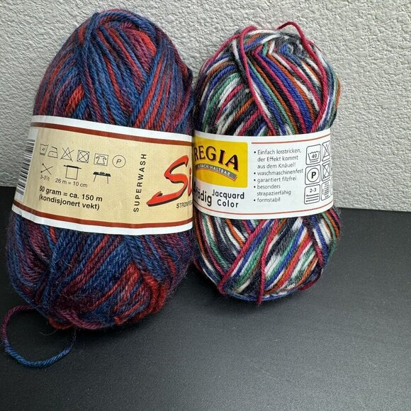 Mixed Yarn lot - 3‎ skiens Silja & Regia Sock Yarn Multicolor - Picture 2 of 7
